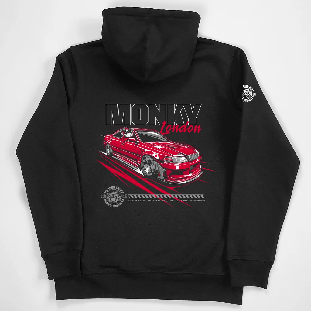 JZX100 Monky Hoodie Black - Image 3