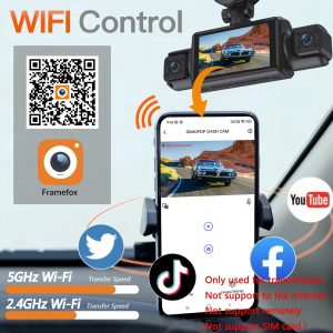 Dual Lens Dash Cam - Loop Recording and G-Sensor