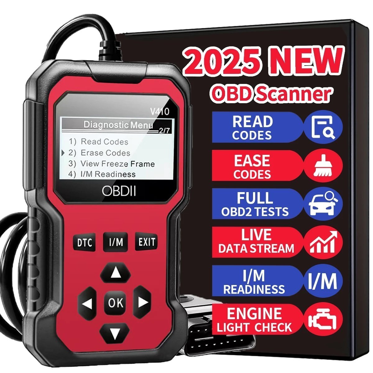 OBD2 Diagnostic Scanner - Bluetooth Fault Code Reader