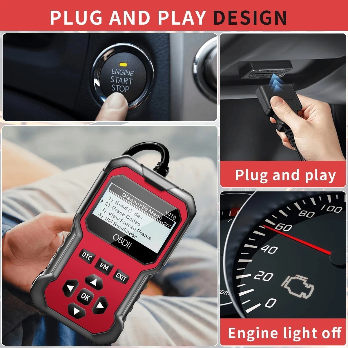 OBD2 Diagnostic Scanner - Bluetooth Fault Code Reader