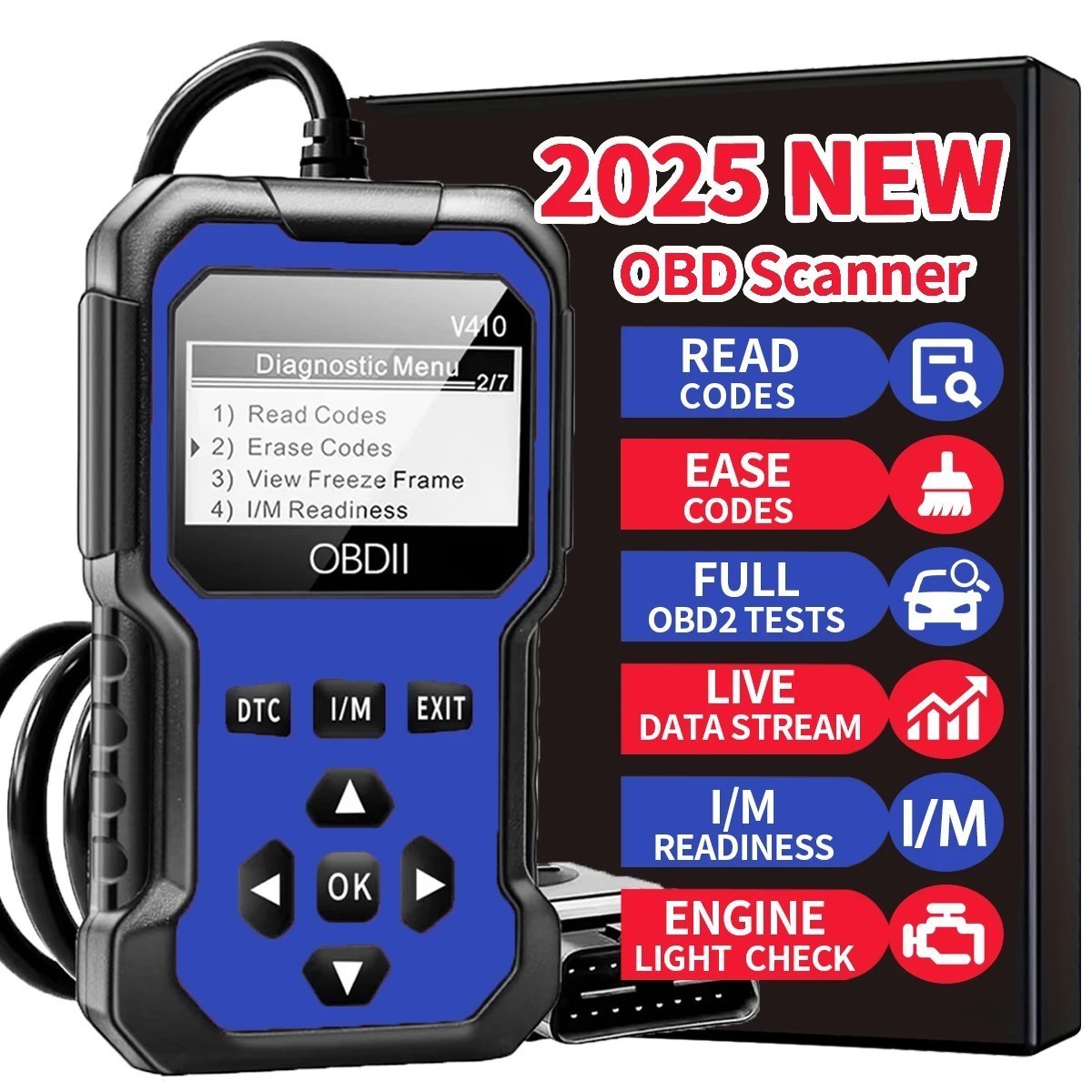 OBD2 Diagnostic Scanner - Bluetooth Fault Code Reader